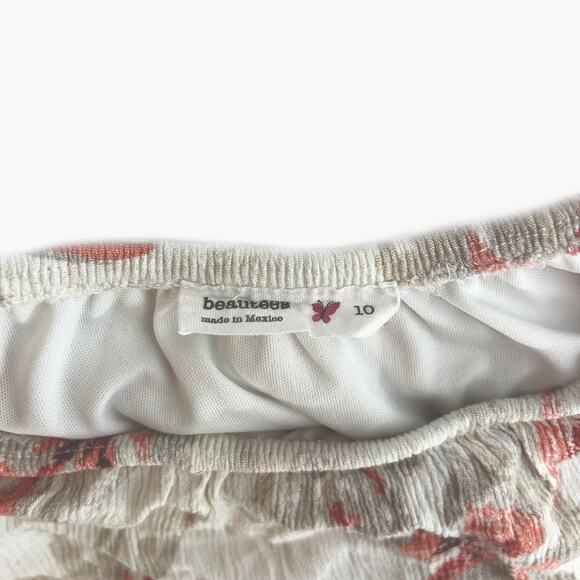 BEAUTEES Floral Flutter Sleeve Cocktail Sundress (Red/Beige/White | Size 10) - Picture 8 of 9